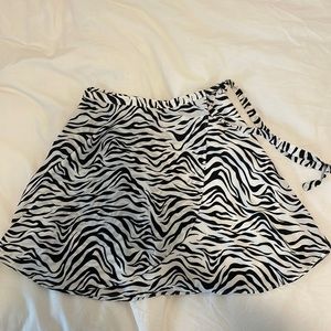 Sunday Best Aritzia Zebra Print Wrap Tie Skirt
